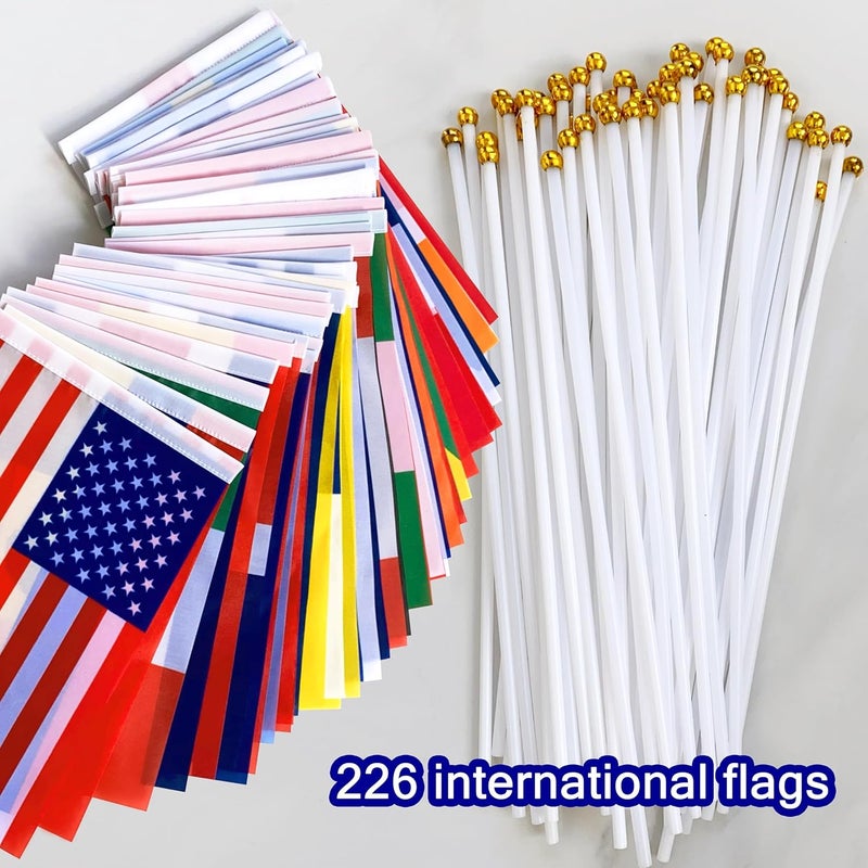 ZLXING 226 Countries International Flags of the World Small Mini Hand Held Flags on Stick,All Countries Flags,8.2 x 5.5 Inch - Image 4